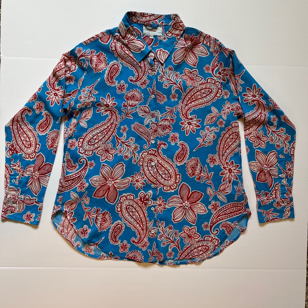 XiRENA Paisley Button Down Shirt, women’s size SMALL